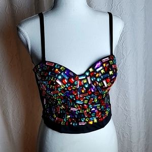 Rhinestone Push Up Bra